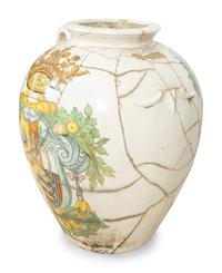 A Large Italian Glazed Terracotta Urn