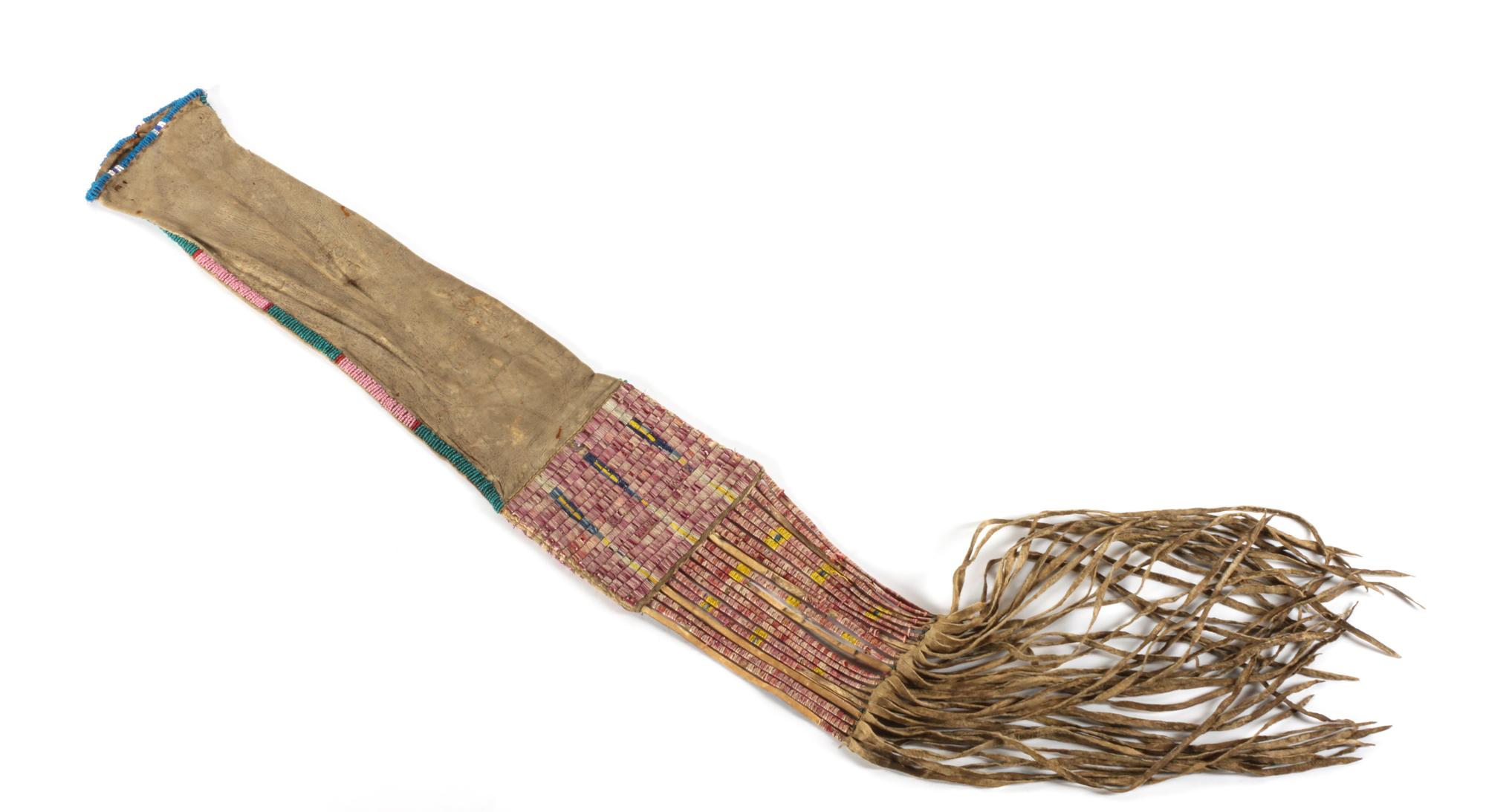 Plains Area Beaded and Quilled Pipe Bag Length (including fringe) 41 inches — Late 19th Century