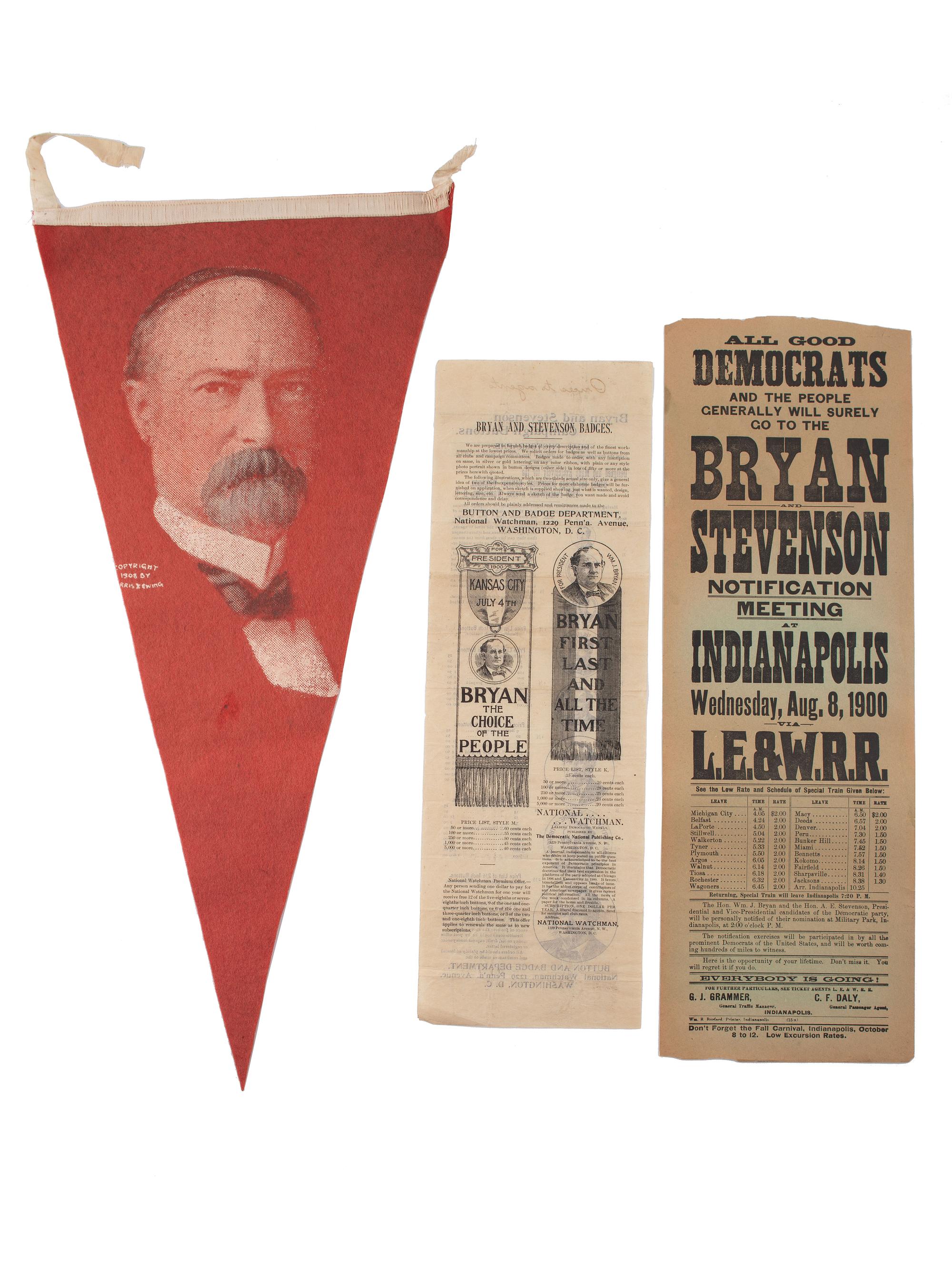 [BRYAN, William Jennings (1860-1925)]. Photographs and campaign ephemera.