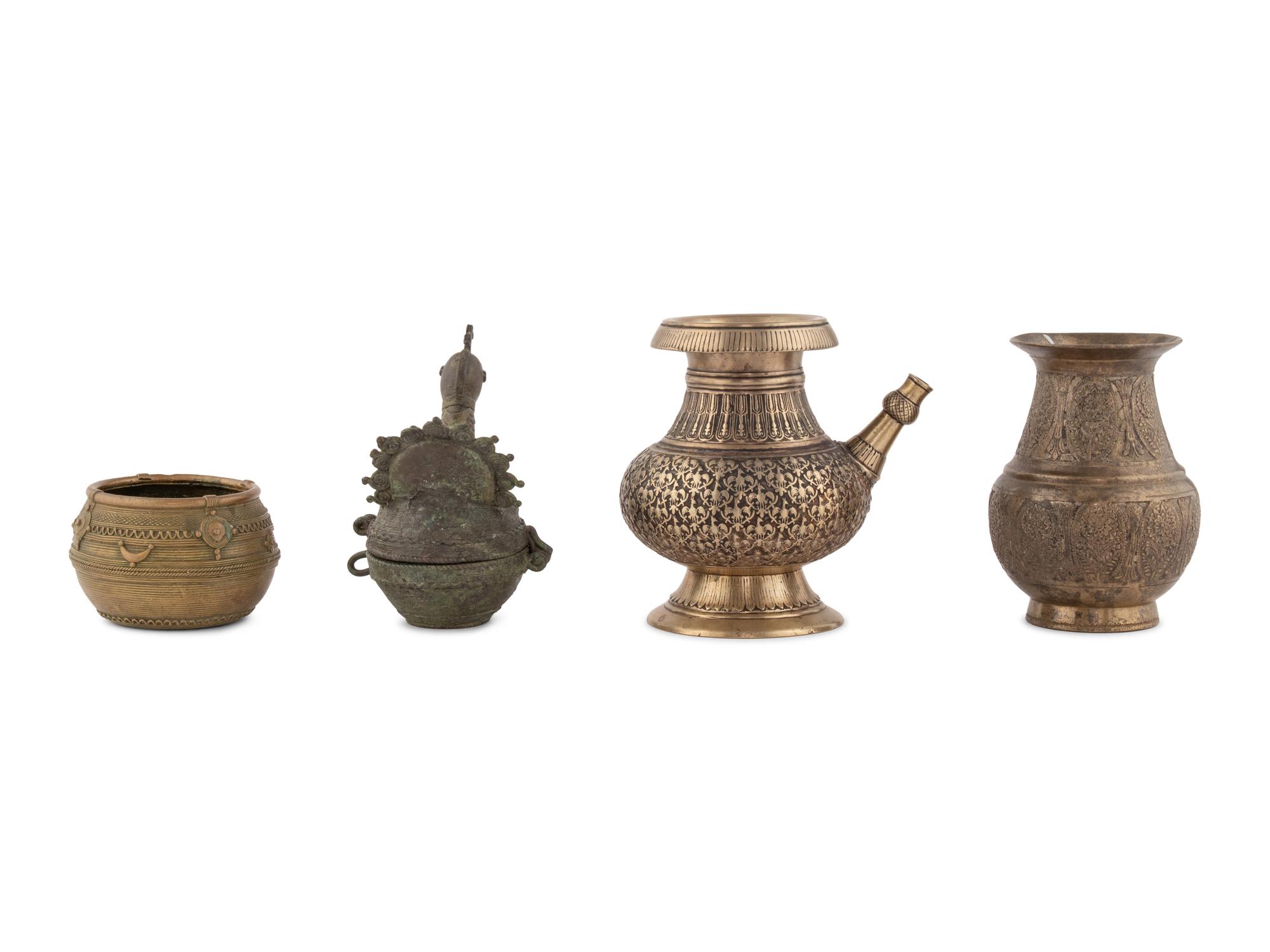 Four Middle Eastern Metal Vessels