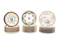 Three Sets of English Porcelain Plates
