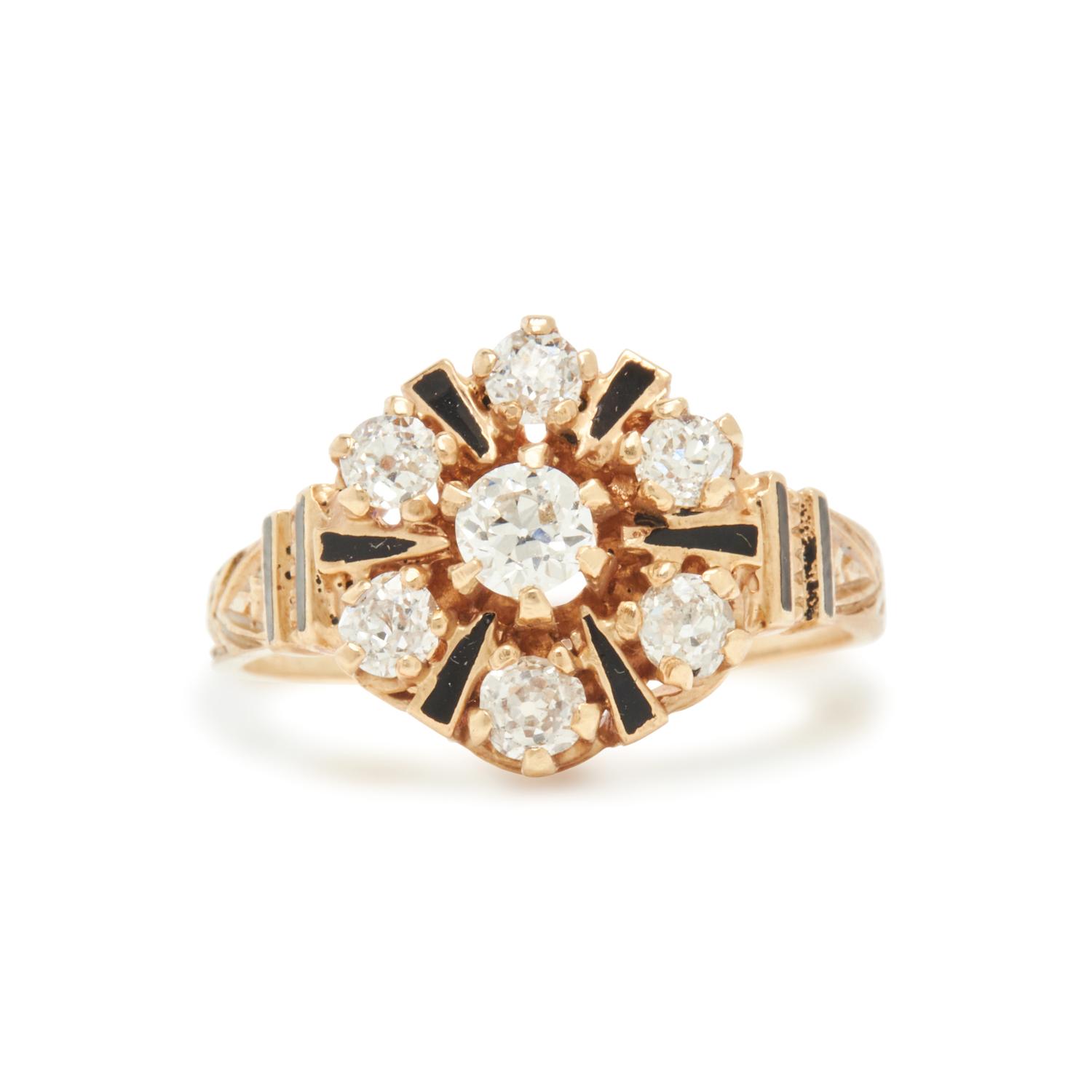 DIAMOND AND ENAMEL RING