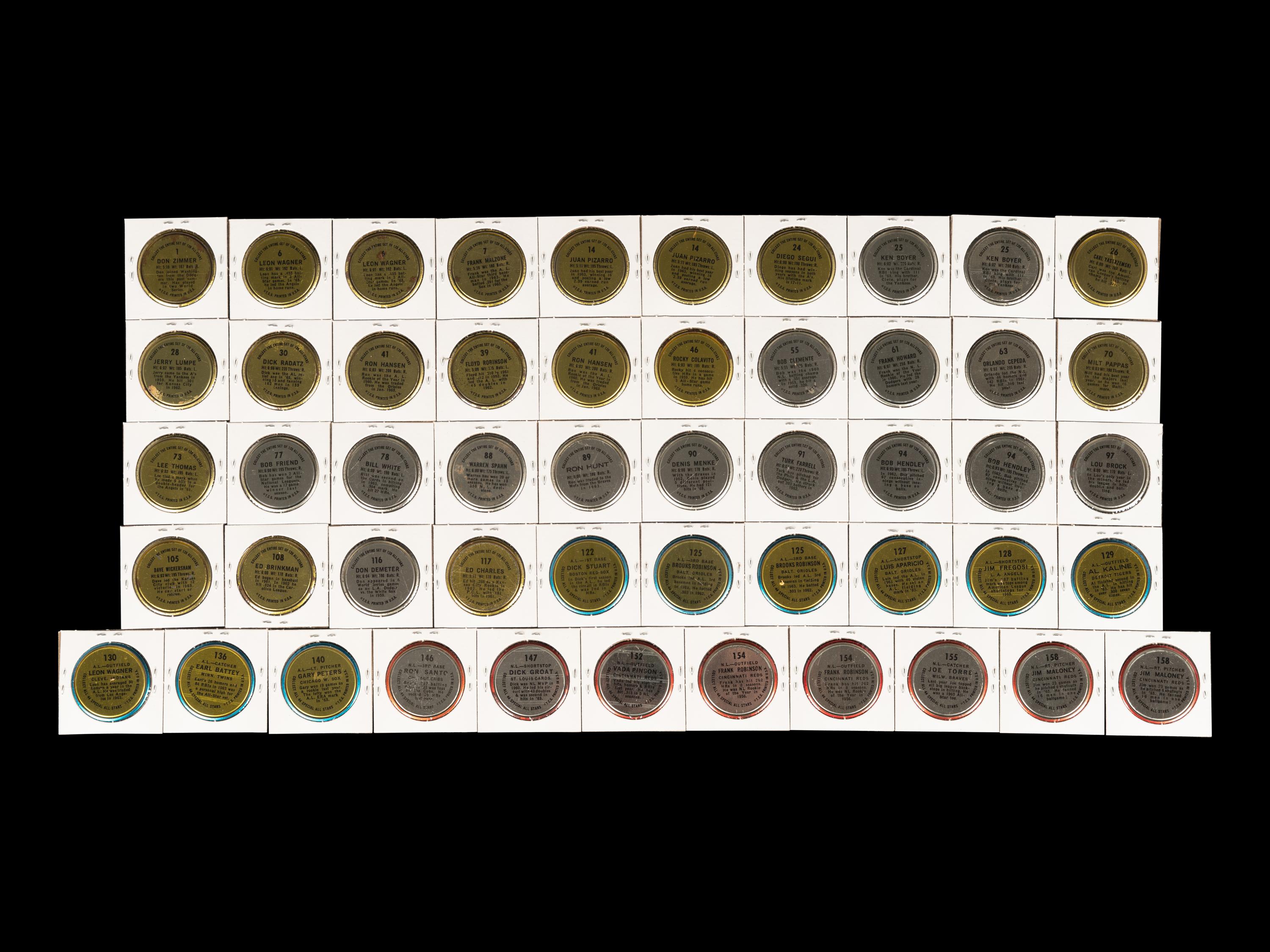 A Group of 51 1964 Topps Coins Featuring Multiple Hall of Famers