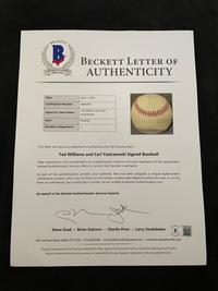 A Ted Williams and Carl Yastrzemski Boston Red Sox Signed Autograph Baseball (Beckett Authentication Services Letter BAS Certified)