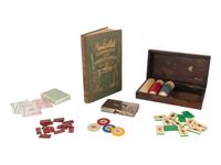 [GAMING]. A large grouping of gambling and game pieces, comprising: