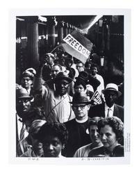 [CIVIL RIGHTS]. SCHULKE, Flip (1930-2008), photographer. Demonstrators Arrive at Washington's (DC) Union Station . Washington, DC, August 1963 (printed later).