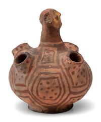 Mojave Figural Pottery Jar, with Four Spouts