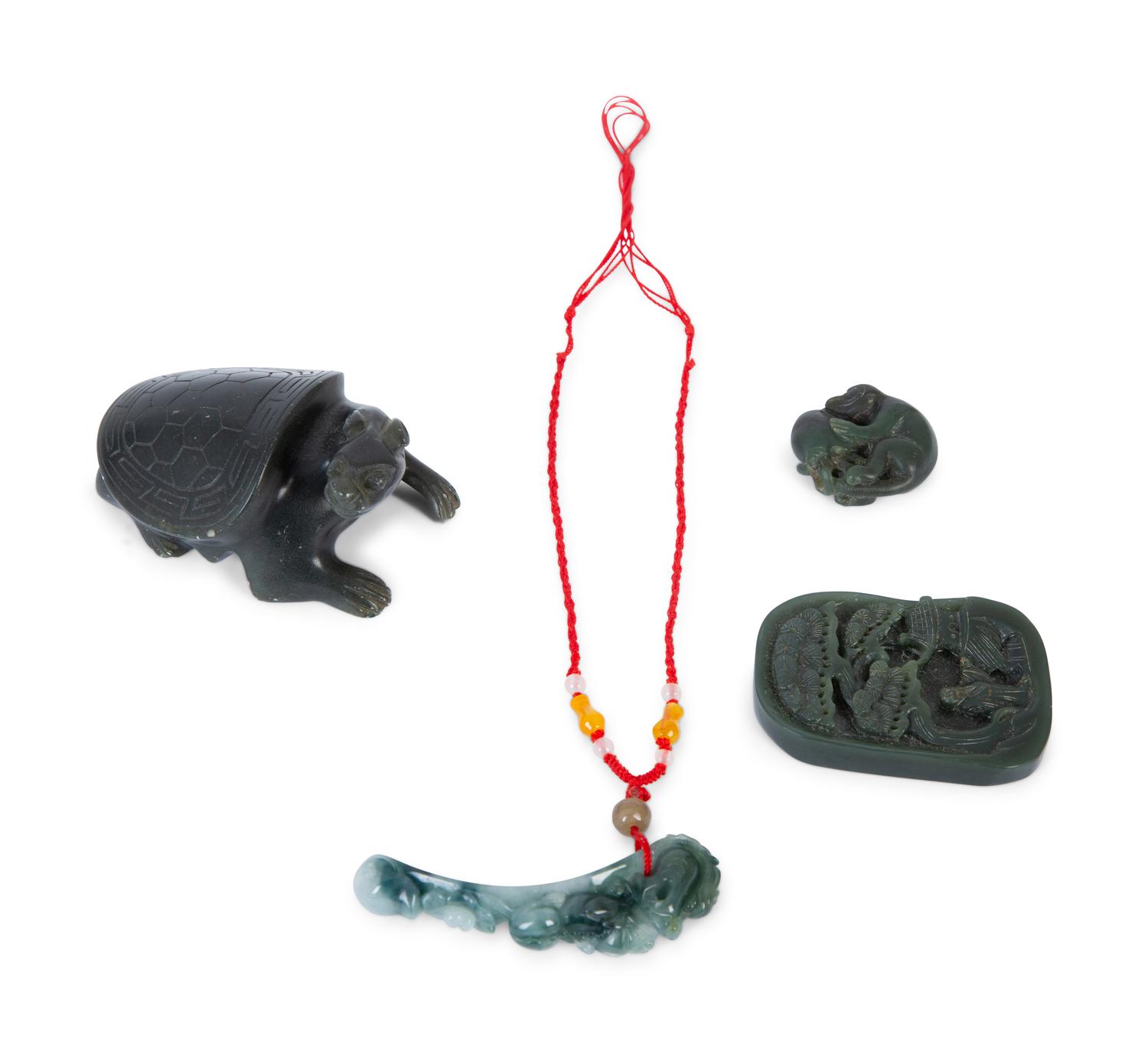 A Group of Four Chinese Carved Hardstone Ornaments — 20TH CENTURY