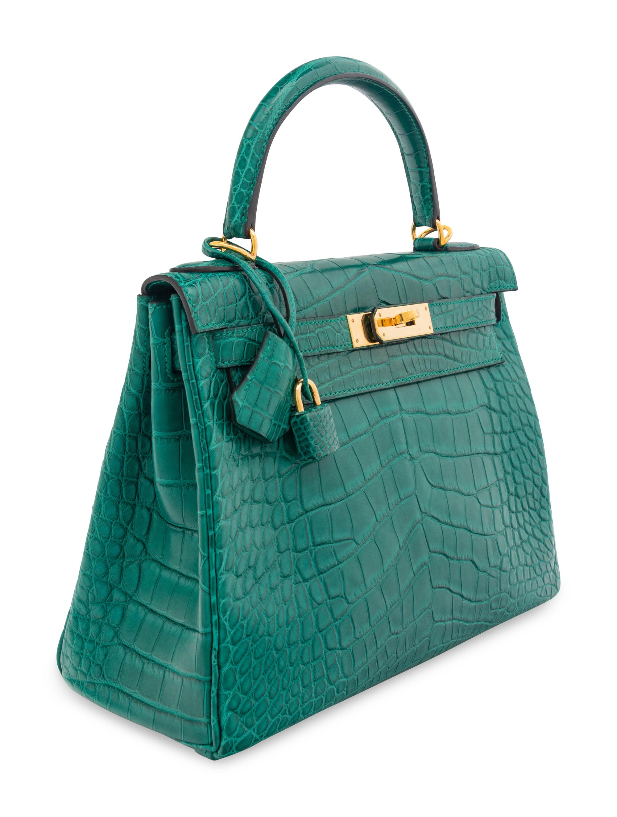 HERMÈS, KELLY RETOURNE 28 IN MATTE ALLIGATOR