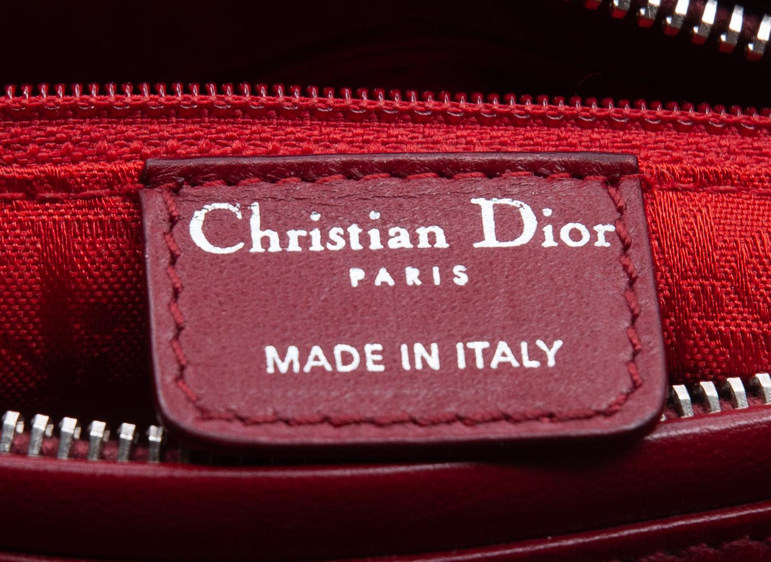 Christian Dior Red Leather Cannage Small Lady Dior Bag, 2008