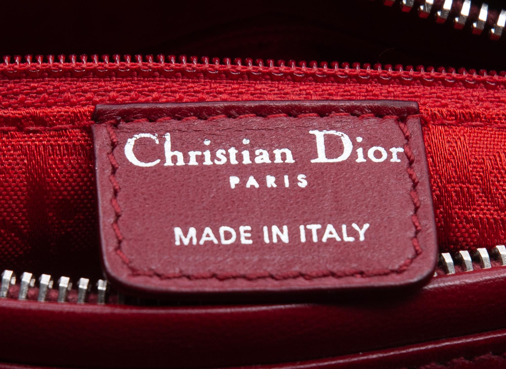 Christian Dior Red Leather Cannage Small Lady Dior Bag, 2008