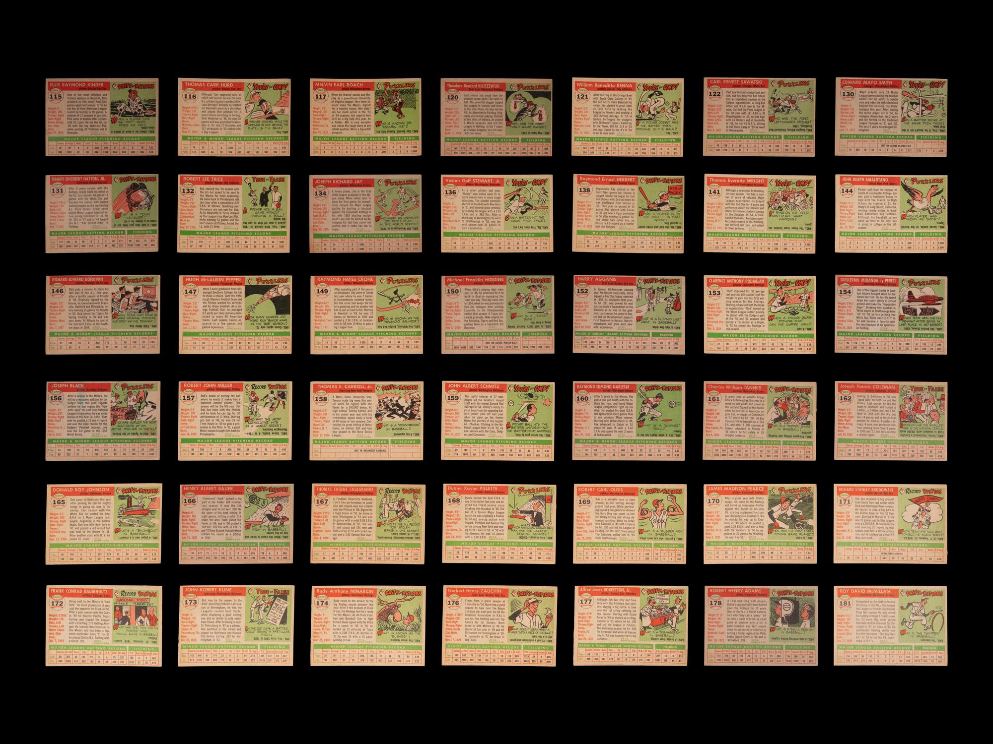 A Group of 140 1955 and 1956 Topps Baseball Cards Including Multiple Hall of Famers and High Numbers,