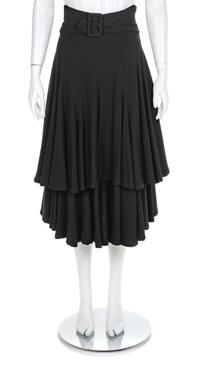 Matsuda Black Tiered Skirt, 1980s No size label