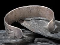 Navajo Stamped Ingot Cuff Bracelet. with Whirling Logs