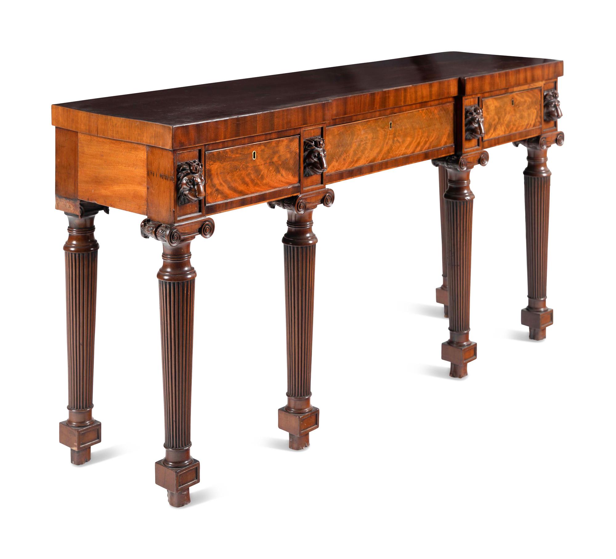 An Edwardian Carved Mahogany Serving Table