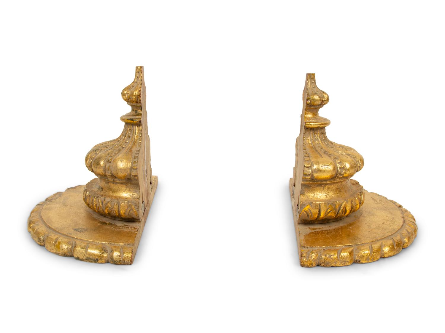 A Pair of Italian Carved Giltwood Wall Brackets — 19TH CENTURY