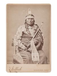 GILBERT, Zalmon (1841-1897), photographer. Cabinet card of Chief Gall. Mandan, Dakota, ca 1880s.