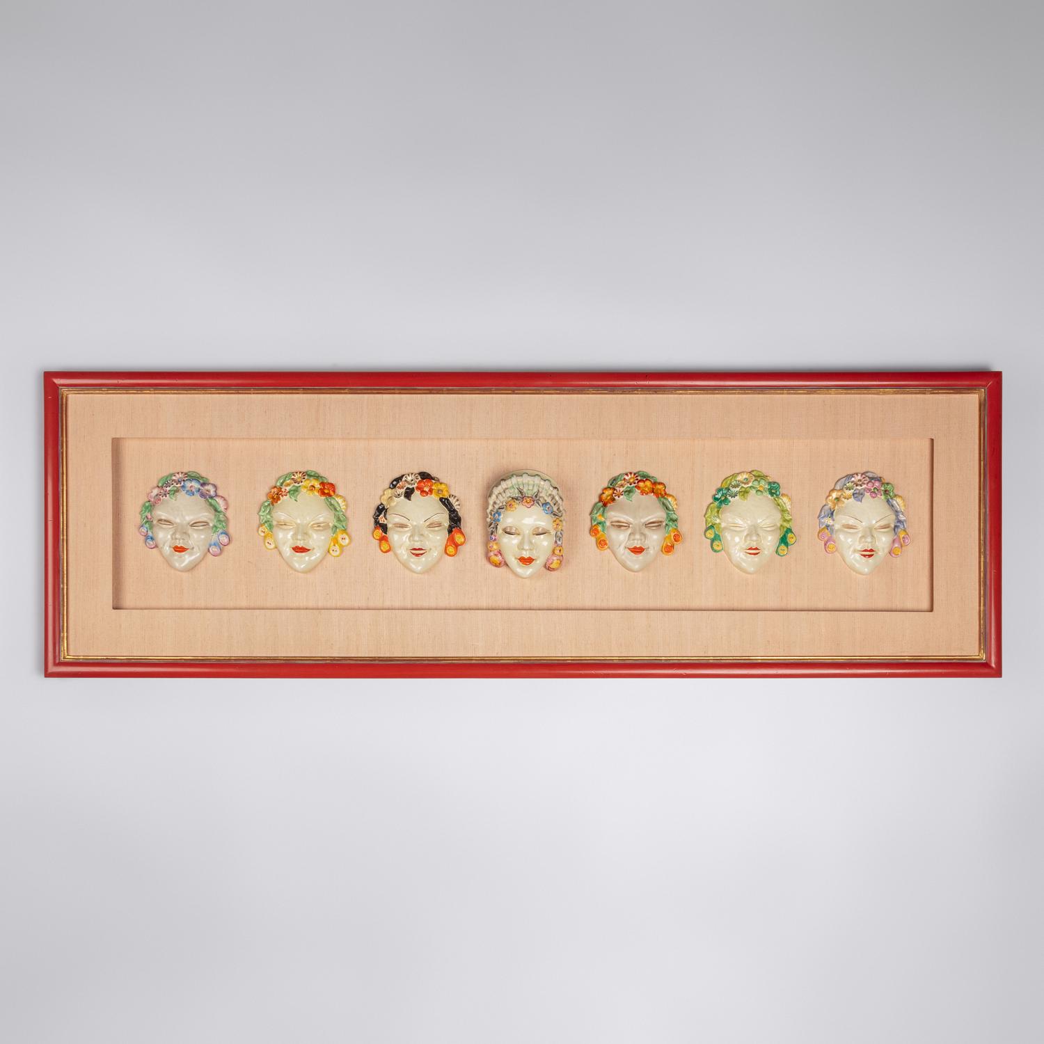 Clarice Cliff (English, 1899–1972) — Collection of Seven Masks