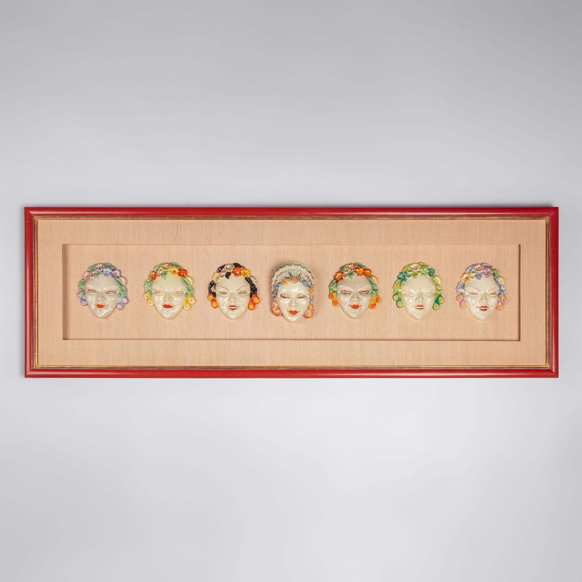 Clarice Cliff (English, 1899–1972) — Collection of Seven Masks