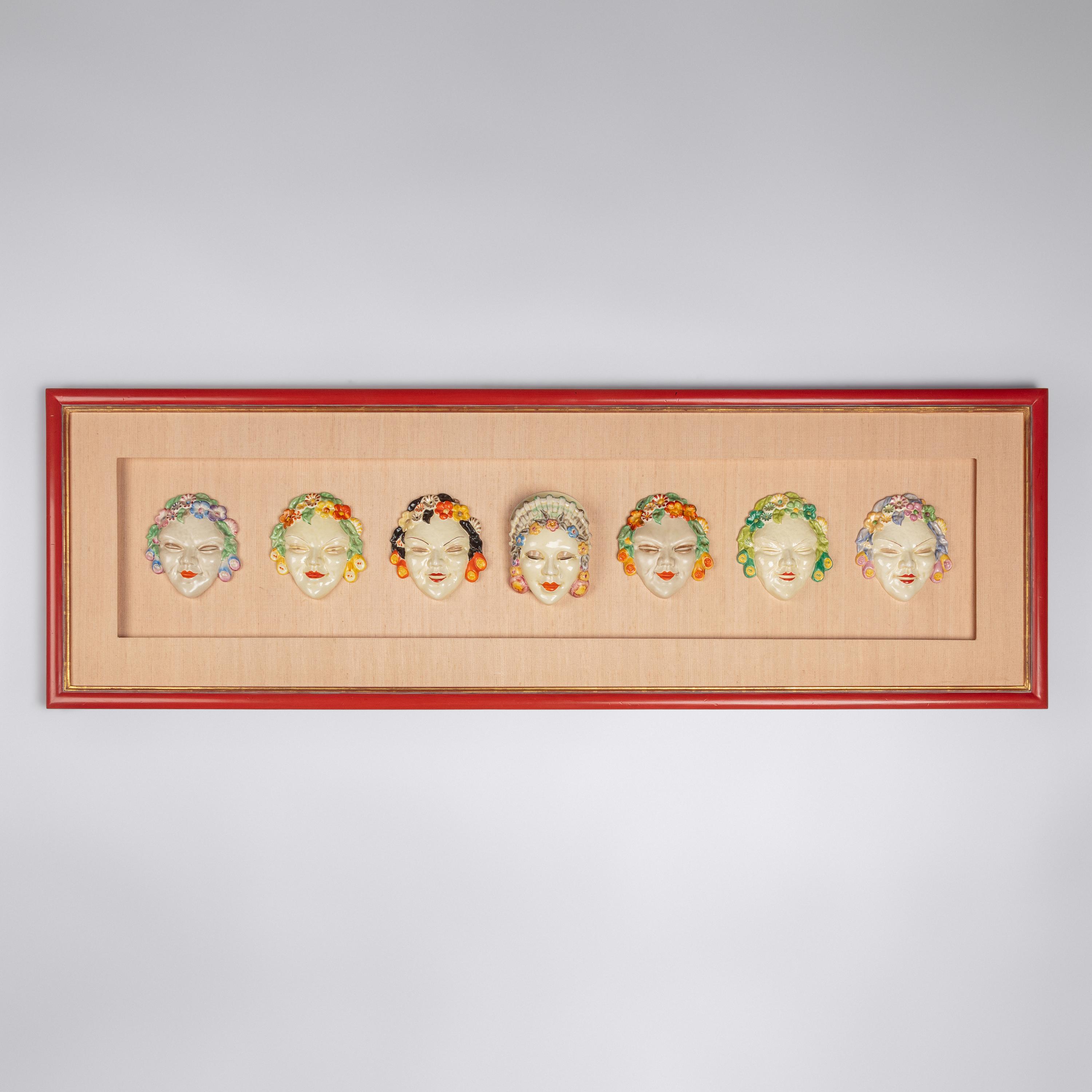 Clarice Cliff (English, 1899–1972) — Collection of Seven Masks