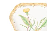 A Pair of Royal Copenhagen Flora Danica Porcelain Triangular Compotes and a Triangular Salad Bowl