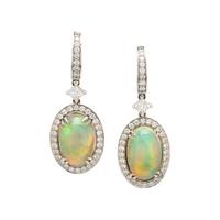 OPAL AND DIAMOND EARRINGS