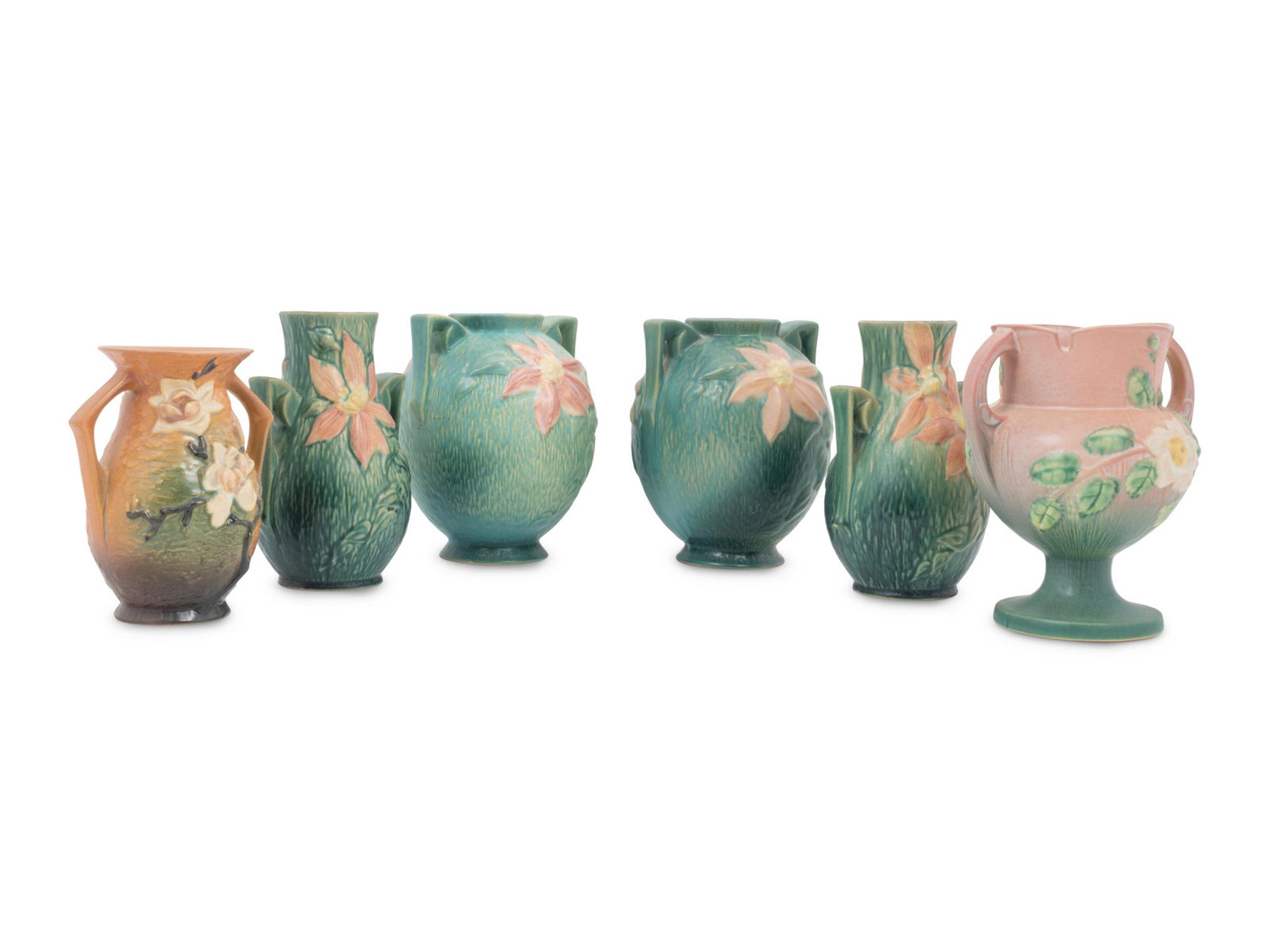 Seventeen Roseville Pottery Articles
