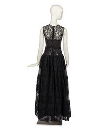 Valentino Gown in Black Leather and Lace, 2012
