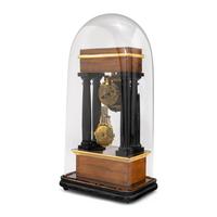 A French Rosewood and Part Ebonized Mantel Clock