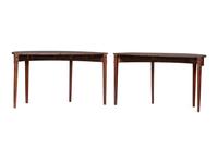 A Pair of Federal String-inlaid Mahogany Demilune Console Tables