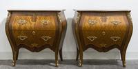 A Pair of Louis XV Style Gilt Metal Mounted Parquetry Commodes Height 25 1/4 x width 28 1/2 x depth 13 1/4 inches. — SECOND HALF 20TH CENTURY