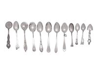 Eleven American Silver Souvenir Spoons
