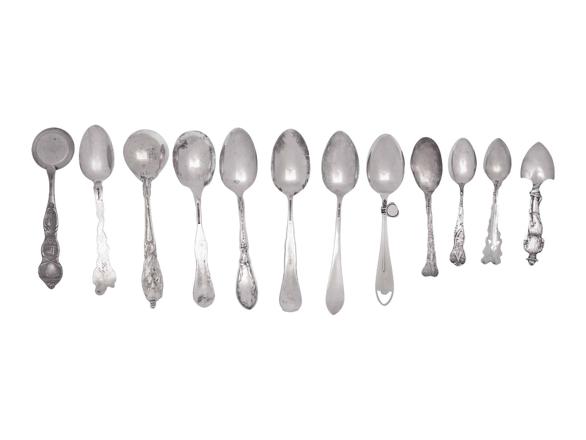 Eleven American Silver Souvenir Spoons