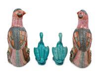 Two Pairs of Chinese Porcelain Figures of Birds