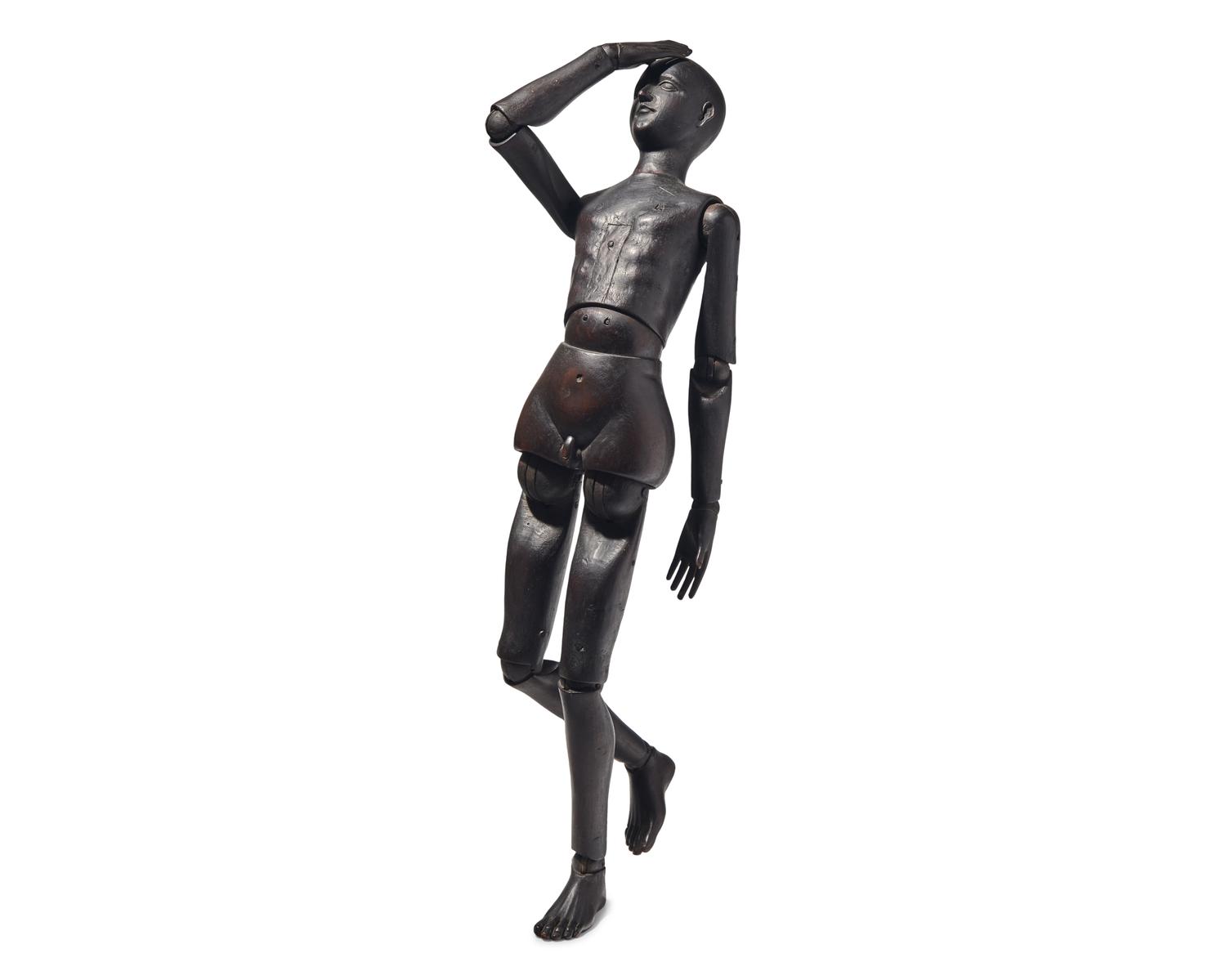 A Rare French Anatomically Correct Articulated Artist Mannequin