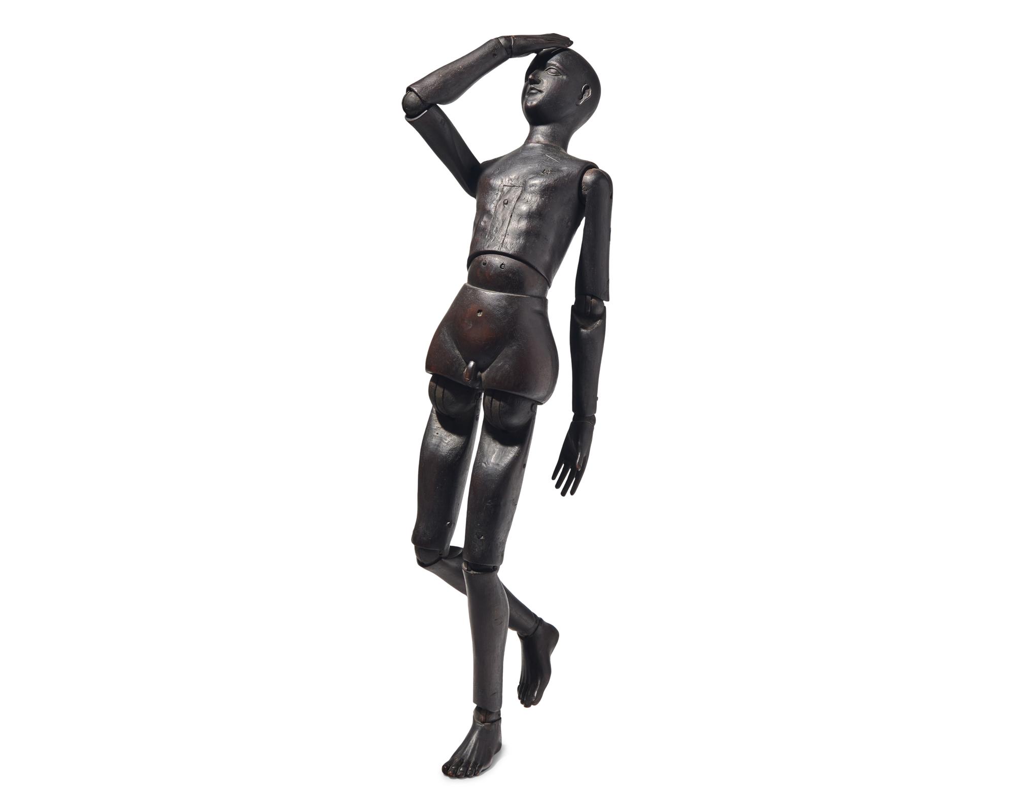 A Rare French Anatomically Correct Articulated Artist Mannequin