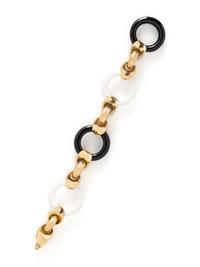BLACK AND WHITE ONYX AND YELLOW GOLD BRACELET