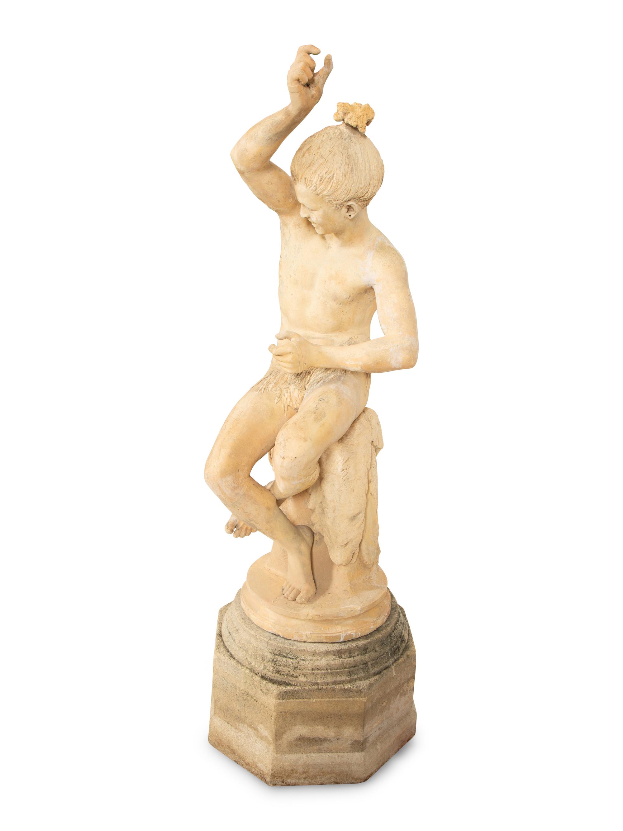 A Terracotta Sculpture of Tahitian Boy