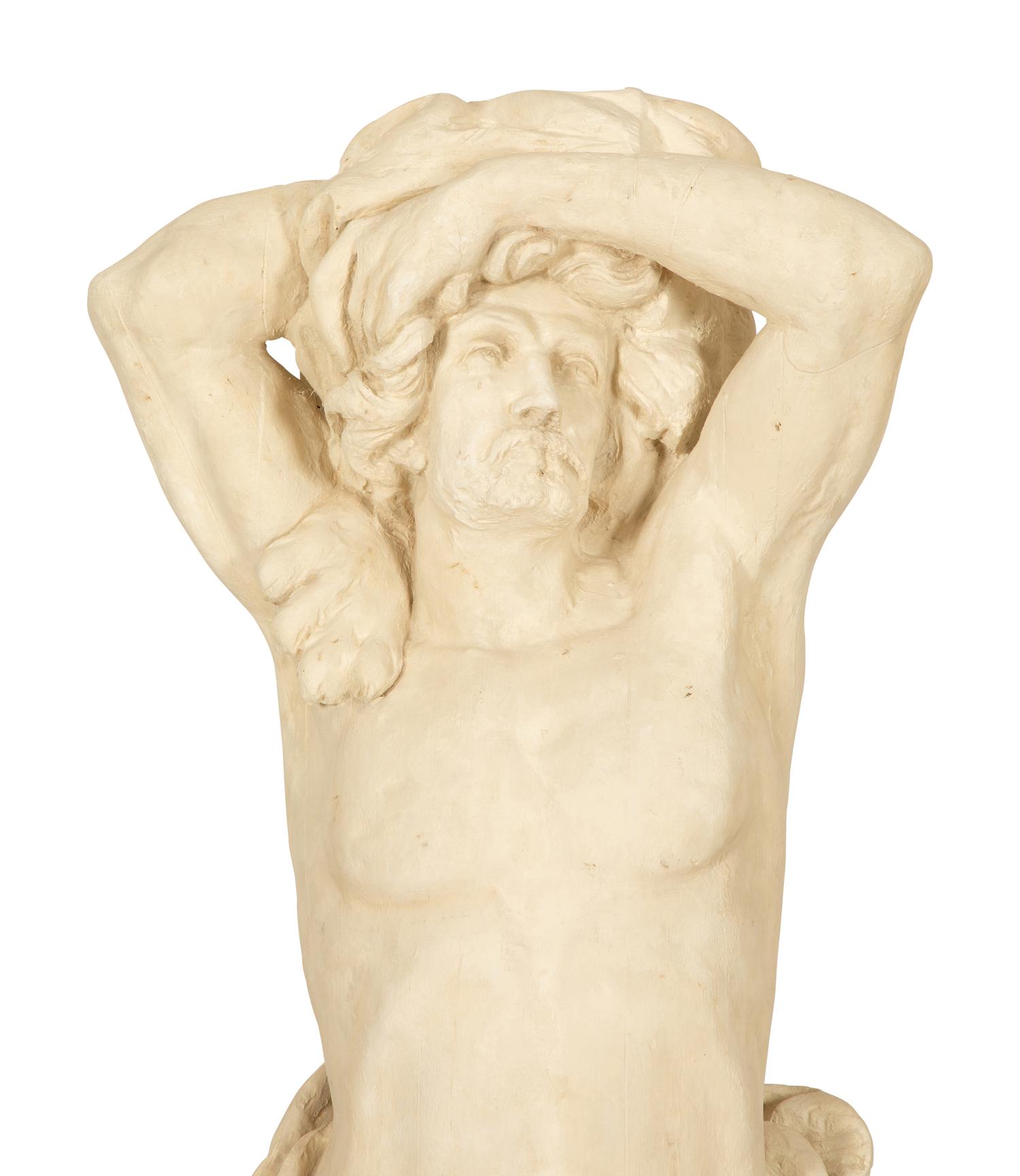 A Monumental Pair of Cast Resin Greek Sentries — 20th Century