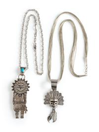 Navajo Sterling Silver Katsina Pendants