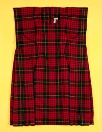 Comme des Garçons Red Tartan Plaid Pleated Dress, 2017