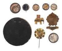 [MCKINLEY, William (1843-1901)]. A group of 10 campaign buttons and pinbacks, incl. "mechanical" elephant and stick pin, and jugate showing McKinley and Roosevelt.