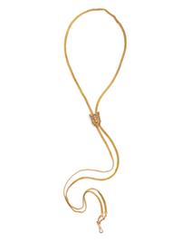 VICTORIAN, YELLOW GOLD CHAIN WITH SEED PEARL SLIDE