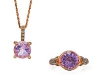 A Collection of 14 Karat Rose Gold, Amethyst, Diamond and Colored Diamond Jewelry, Le Vian,