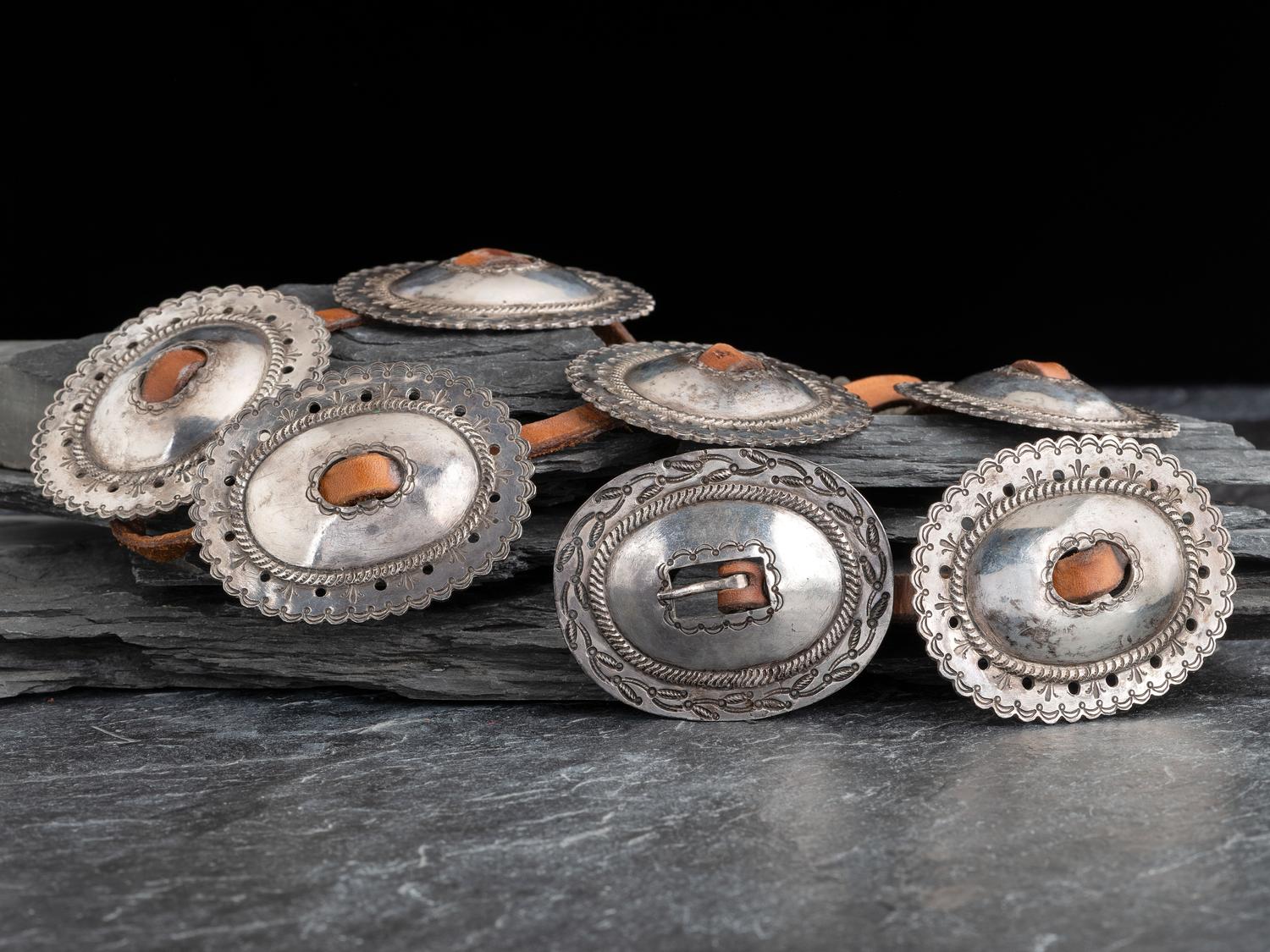 Navajo First Phase Revival Concha Belt, with Earlier Buckle