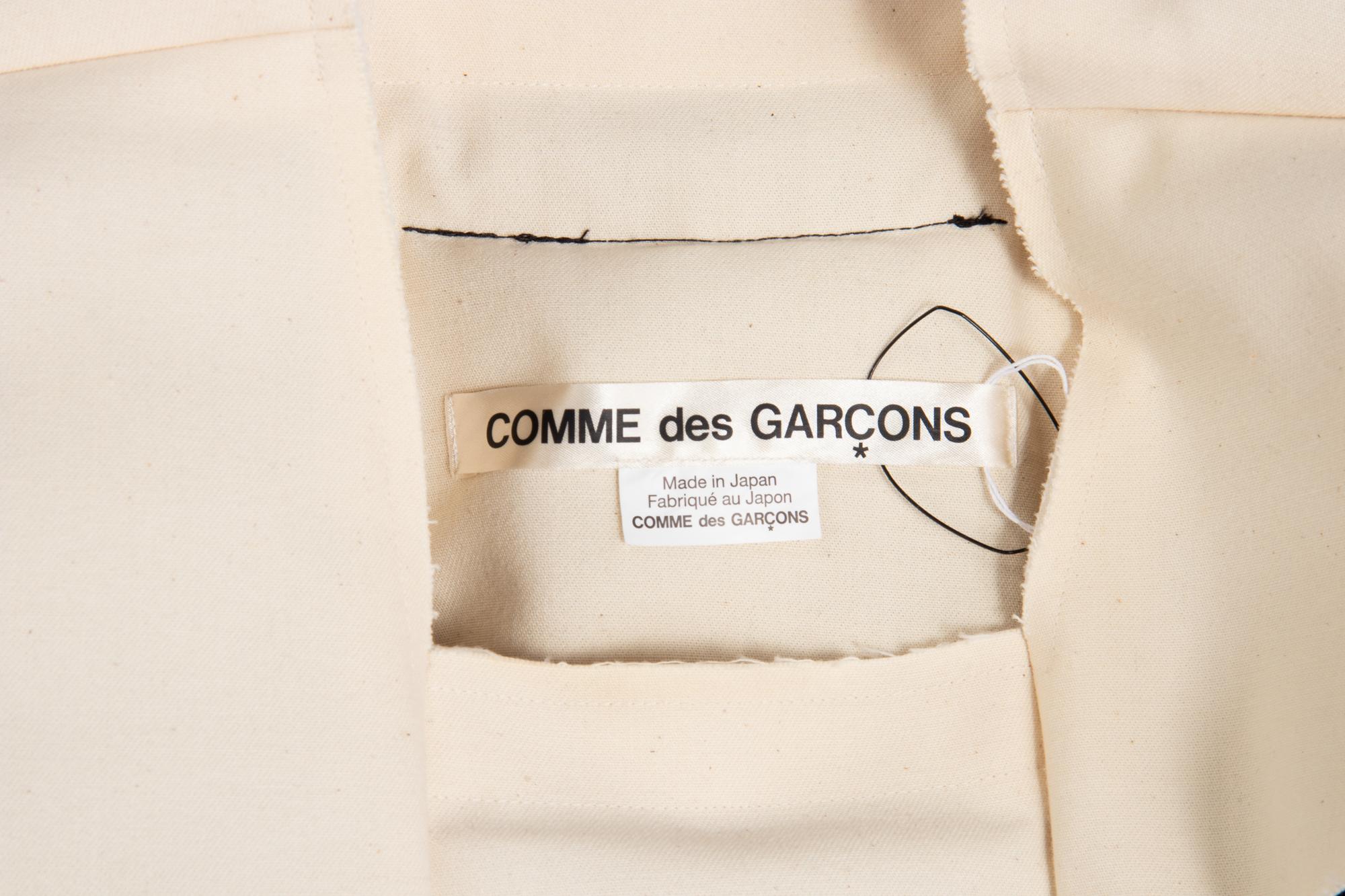 Comme des Garcons Black Faux Leather and Natural Muslin Tunic, 1990-2000s