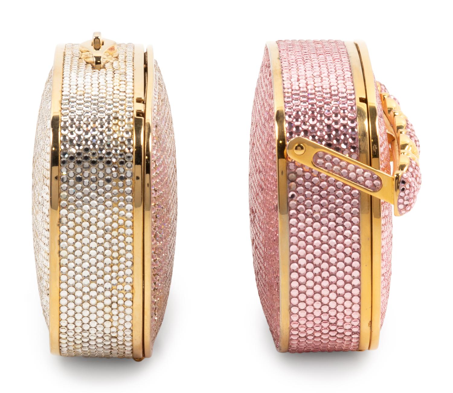 Two Judith Leiber Pill Box Minaudière Bags