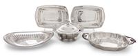 Five American Silver Serving Articles, 20th Century, comprising a Whiting oval bowl, a pair of Towle rectangular bowls, a Frank Smith c