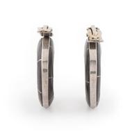 Silver and Ironwood Clip Earrings