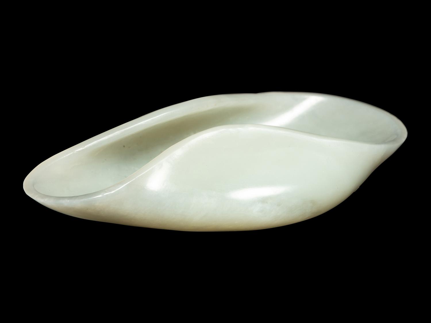 A Pale Celadon Jade 'Lotus Leaf' Water Coupe